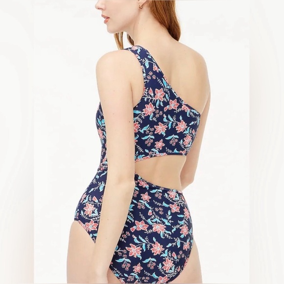 J.CREW SWIMSUIT CUTOUT ONE-SHOULDER WOMEN ONE-PIECE FLORAL PRINTED PLUS SIZE 3X - Picture 2 of 6